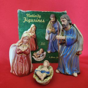 Ceramic Nativity Figurines 3 Piece Set